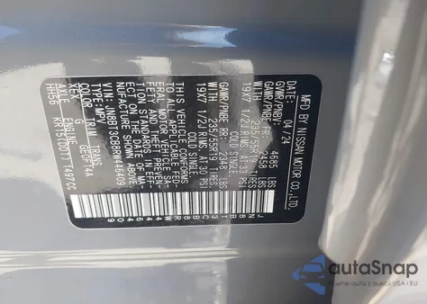 2024 Nissan Rogue Sl Intelligent Awd from USA, damaged, VIN JN8BT3CB8RW446409